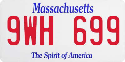 MA license plate 9WH699
