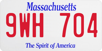 MA license plate 9WH704