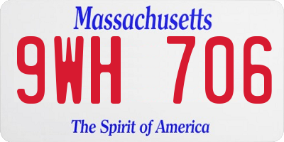 MA license plate 9WH706