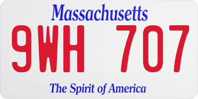 MA license plate 9WH707