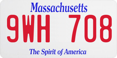MA license plate 9WH708