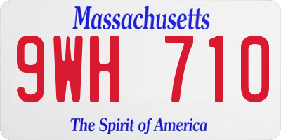 MA license plate 9WH710