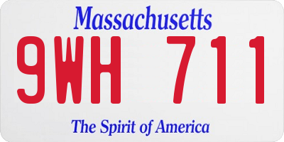 MA license plate 9WH711