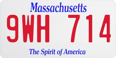 MA license plate 9WH714