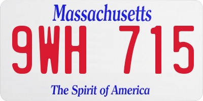 MA license plate 9WH715