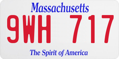 MA license plate 9WH717