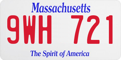 MA license plate 9WH721
