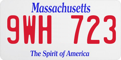 MA license plate 9WH723