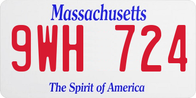 MA license plate 9WH724