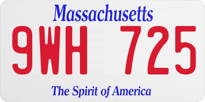 MA license plate 9WH725