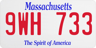 MA license plate 9WH733