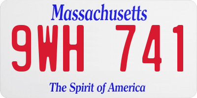 MA license plate 9WH741