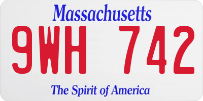 MA license plate 9WH742