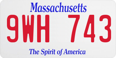 MA license plate 9WH743