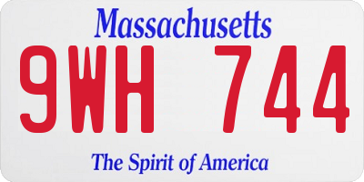 MA license plate 9WH744