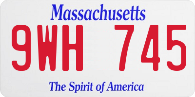 MA license plate 9WH745
