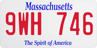 MA license plate 9WH746