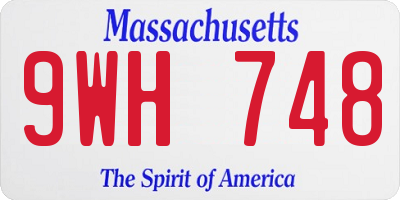 MA license plate 9WH748