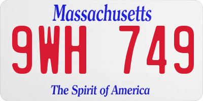 MA license plate 9WH749