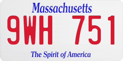 MA license plate 9WH751