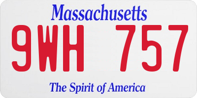 MA license plate 9WH757