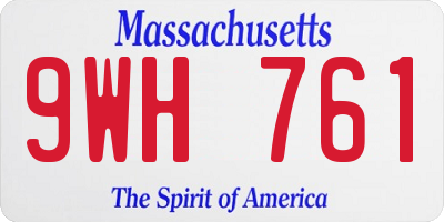 MA license plate 9WH761