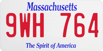 MA license plate 9WH764