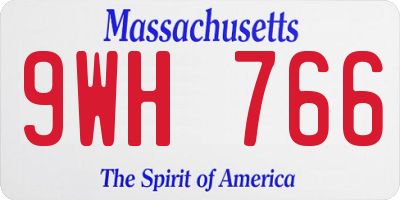 MA license plate 9WH766