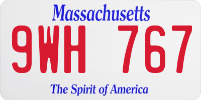 MA license plate 9WH767