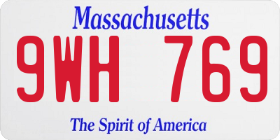 MA license plate 9WH769