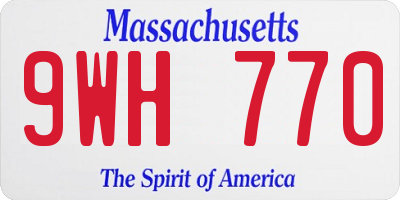 MA license plate 9WH770