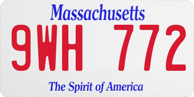 MA license plate 9WH772