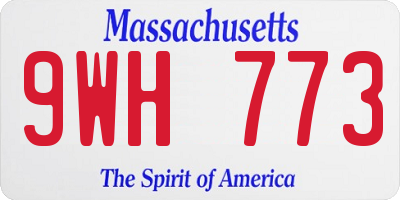 MA license plate 9WH773