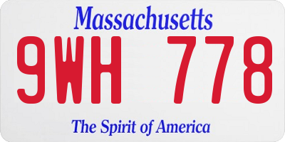 MA license plate 9WH778