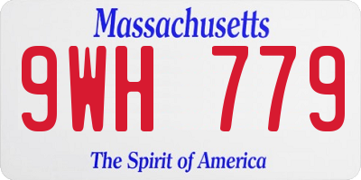 MA license plate 9WH779