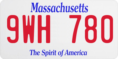 MA license plate 9WH780