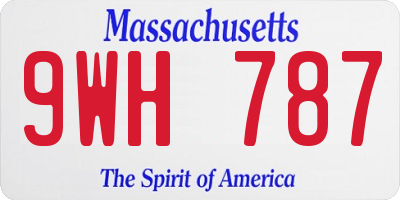 MA license plate 9WH787