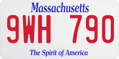 MA license plate 9WH790