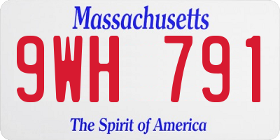 MA license plate 9WH791