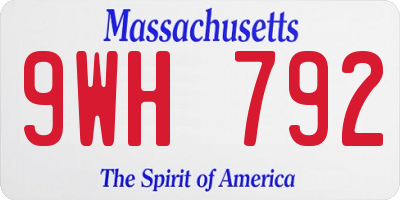 MA license plate 9WH792