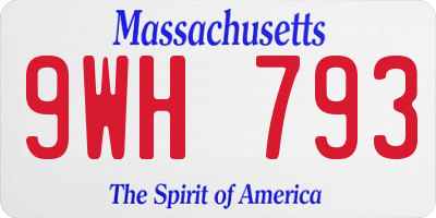 MA license plate 9WH793