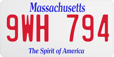MA license plate 9WH794
