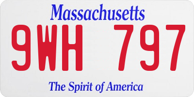 MA license plate 9WH797