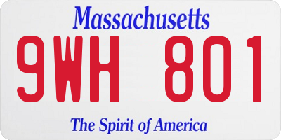 MA license plate 9WH801