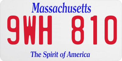 MA license plate 9WH810