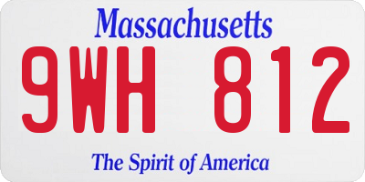 MA license plate 9WH812