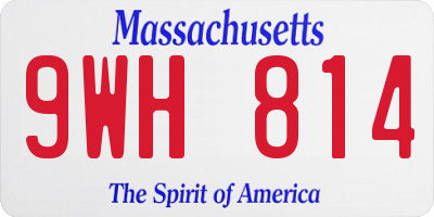 MA license plate 9WH814