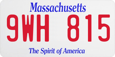 MA license plate 9WH815