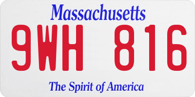MA license plate 9WH816