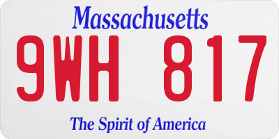 MA license plate 9WH817